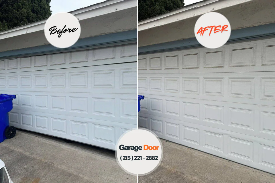 Before and after: garage door repair Prudenville, MI